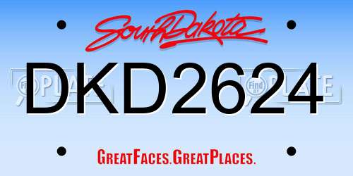 DKD2624 South Dakota License Plate