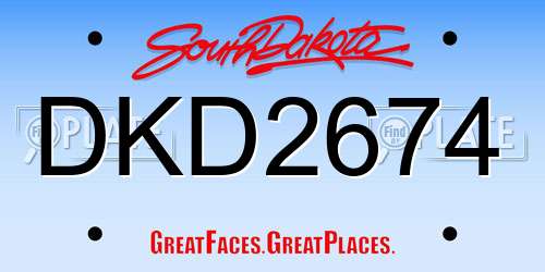 DKD2674 South Dakota License Plate