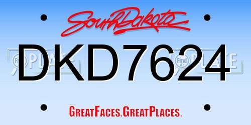 DKD7624 South Dakota License Plate