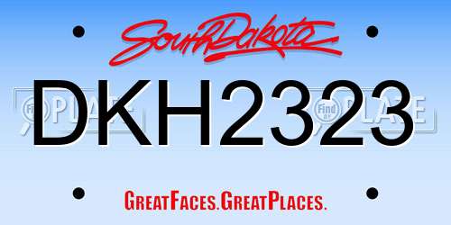 DKH2323 South Dakota License Plate