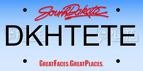 DKHTETE South Dakota License Plate