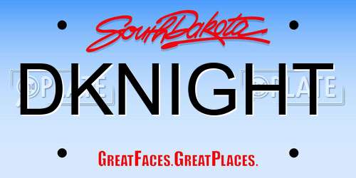 DKNIGHT South Dakota License Plate