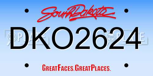 DKO2624 South Dakota License Plate