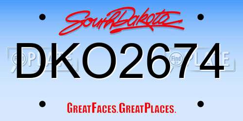 DKO2674 South Dakota License Plate