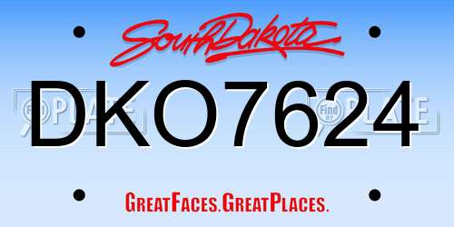 DKO7624 South Dakota License Plate