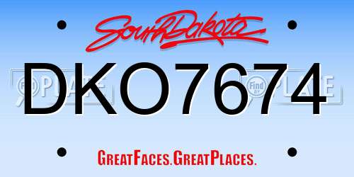 DKO7674 South Dakota License Plate