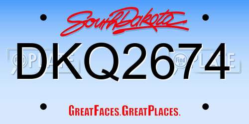 DKQ2674 South Dakota License Plate