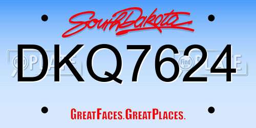 DKQ7624 South Dakota License Plate