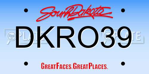 DKRO39 South Dakota License Plate