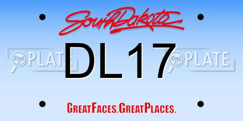 DL17 South Dakota License Plate