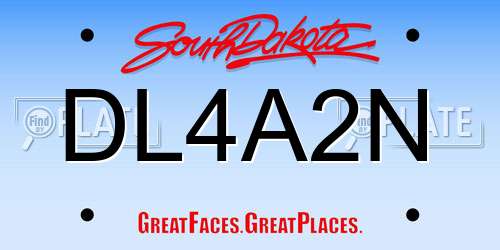 DL4A2N South Dakota License Plate