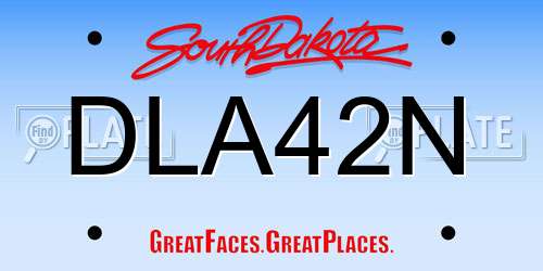 DLA42N South Dakota License Plate