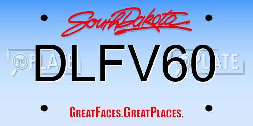 DLFV60 South Dakota License Plate
