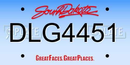 DLG4451 South Dakota License Plate