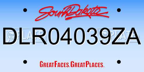DLR04039ZA South Dakota License Plate