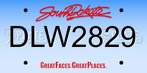 DLW2829 South Dakota License Plate