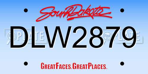 DLW2879 South Dakota License Plate