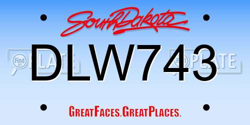 DLW743 South Dakota License Plate