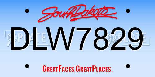 DLW7829 South Dakota License Plate