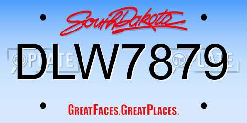 DLW7879 South Dakota License Plate
