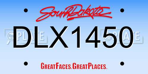 DLX1450 South Dakota License Plate