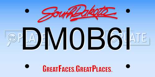 DM0B6I South Dakota License Plate