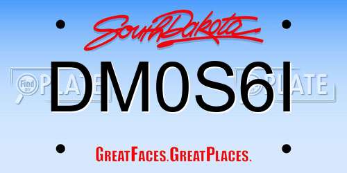 DM0S6I South Dakota License Plate