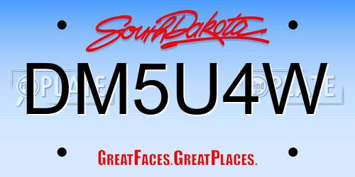 DM5U4W South Dakota License Plate