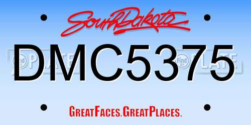 DMC5375 South Dakota License Plate