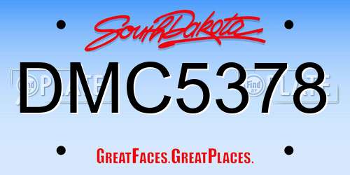 DMC5378 South Dakota License Plate