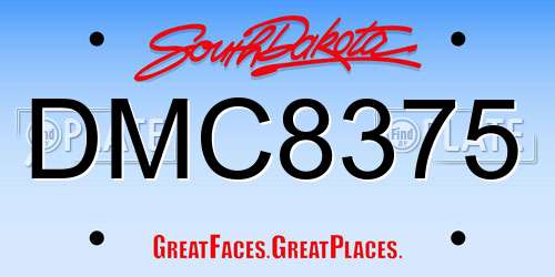 DMC8375 South Dakota License Plate