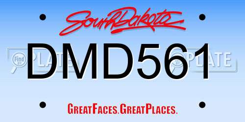 DMD561 South Dakota License Plate