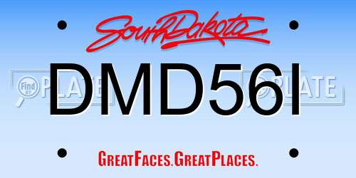 DMD56I South Dakota License Plate