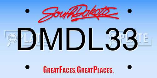 DMDL33 South Dakota License Plate