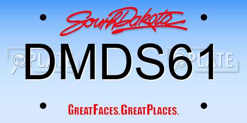 DMDS61 South Dakota License Plate