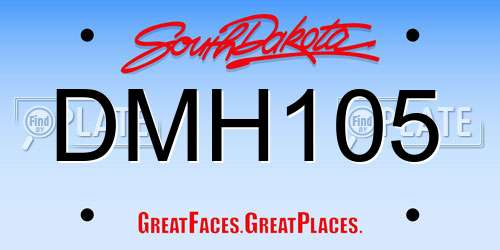 DMH105 South Dakota License Plate
