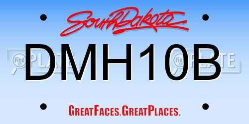 DMH10B South Dakota License Plate