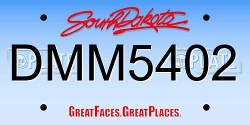 DMM5402 South Dakota License Plate