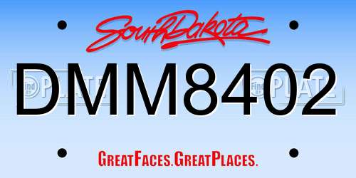 DMM8402 South Dakota License Plate