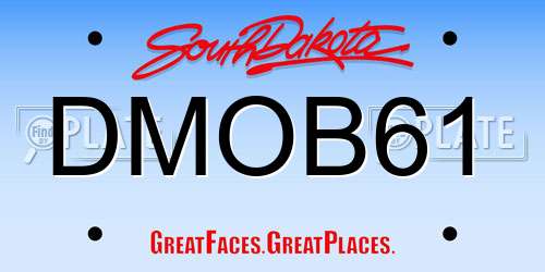 DMOB61 South Dakota License Plate