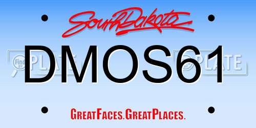 DMOS61 South Dakota License Plate