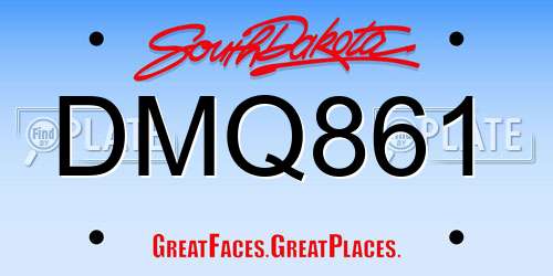 DMQ861 South Dakota License Plate