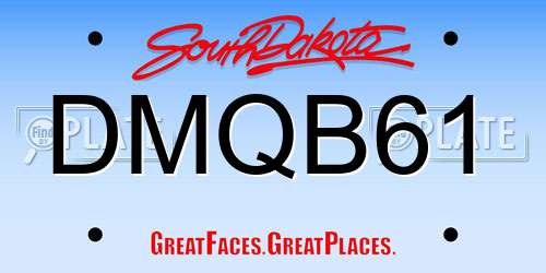 DMQB61 South Dakota License Plate