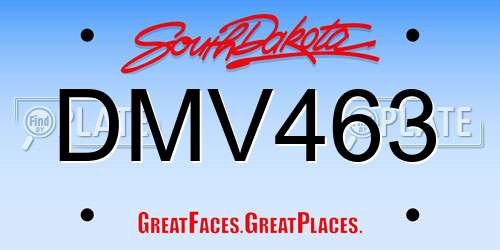DMV463 South Dakota License Plate