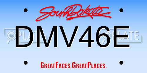 DMV46E South Dakota License Plate