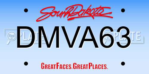 DMVA63 South Dakota License Plate