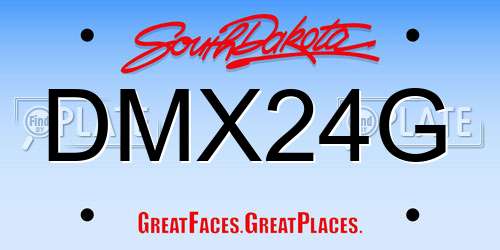DMX24G South Dakota License Plate