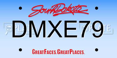 DMXE79 South Dakota License Plate