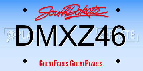 DMXZ46 South Dakota License Plate