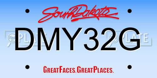DMY32G South Dakota License Plate
